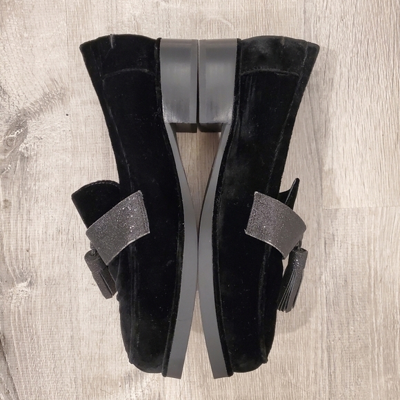 NEW JEFFREY CAMPBELL LEDGER BLACK VELVET LOAFERS - Picture 2 of 7